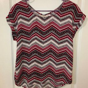 Small Pink Republic Red Pattern Top